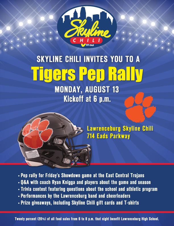 Skyline Chili Tigers Pep Rally August 13, 2018