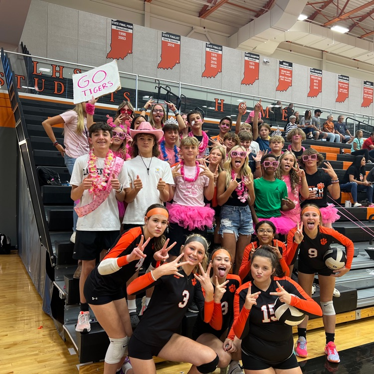 GMS student section cheers for Tigers and supports Aubri Jackson from Harrison #lawrenceburglegacy